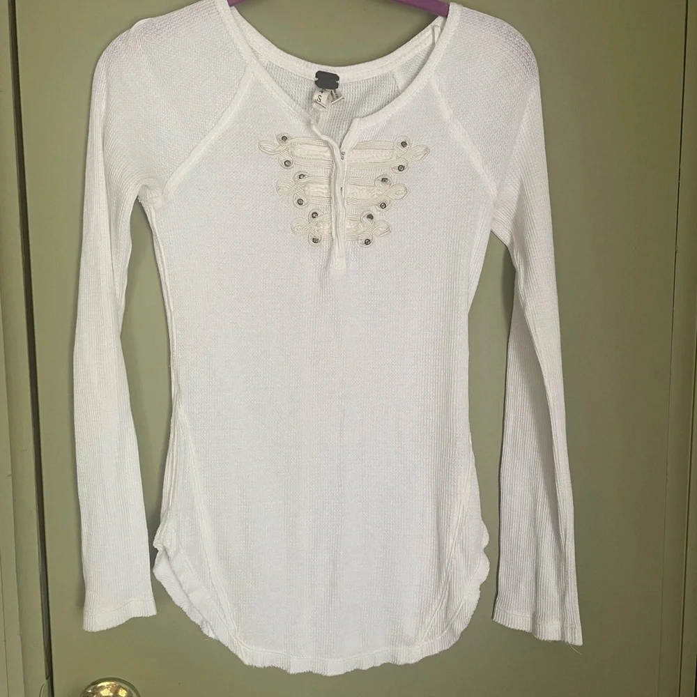 We The Free White Long Sleeve Blouse - Picture 1 of 7